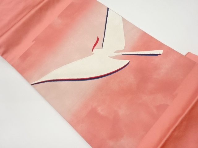 JAPANESE NAGOYA OBI / WOVEN BIRD